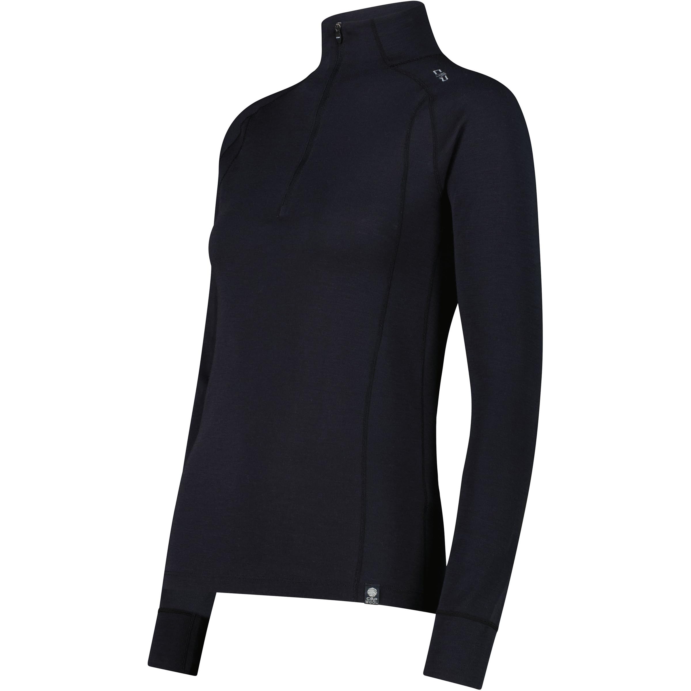 CMP Damen Kildar Longsleeve, Antracite, L | Performance-Merinowolle, atmungsaktives Material, geruchshemmende Behandlung, leichtes Tragegefühl