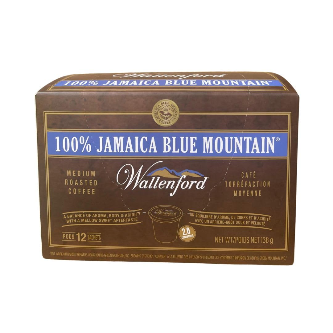 100% Wallenford® Jamaica Blue Mountain® Coffee K Cup Compatible Pods (12 Count)
