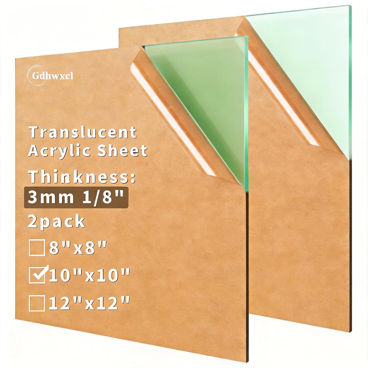 Translucent Acrylic Sheets - 2 Pack for Crafts & DIY -15 Translucent Acrylic Sheets - 2 Pack for Crafts & DIY -15
