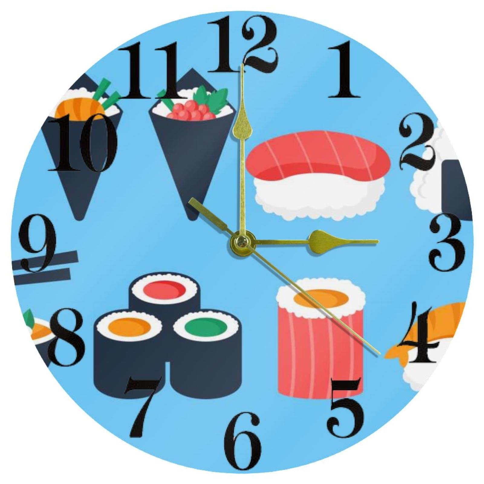 Horloge murale japonaise 25,4 cm ronde et silencieuse pour salon