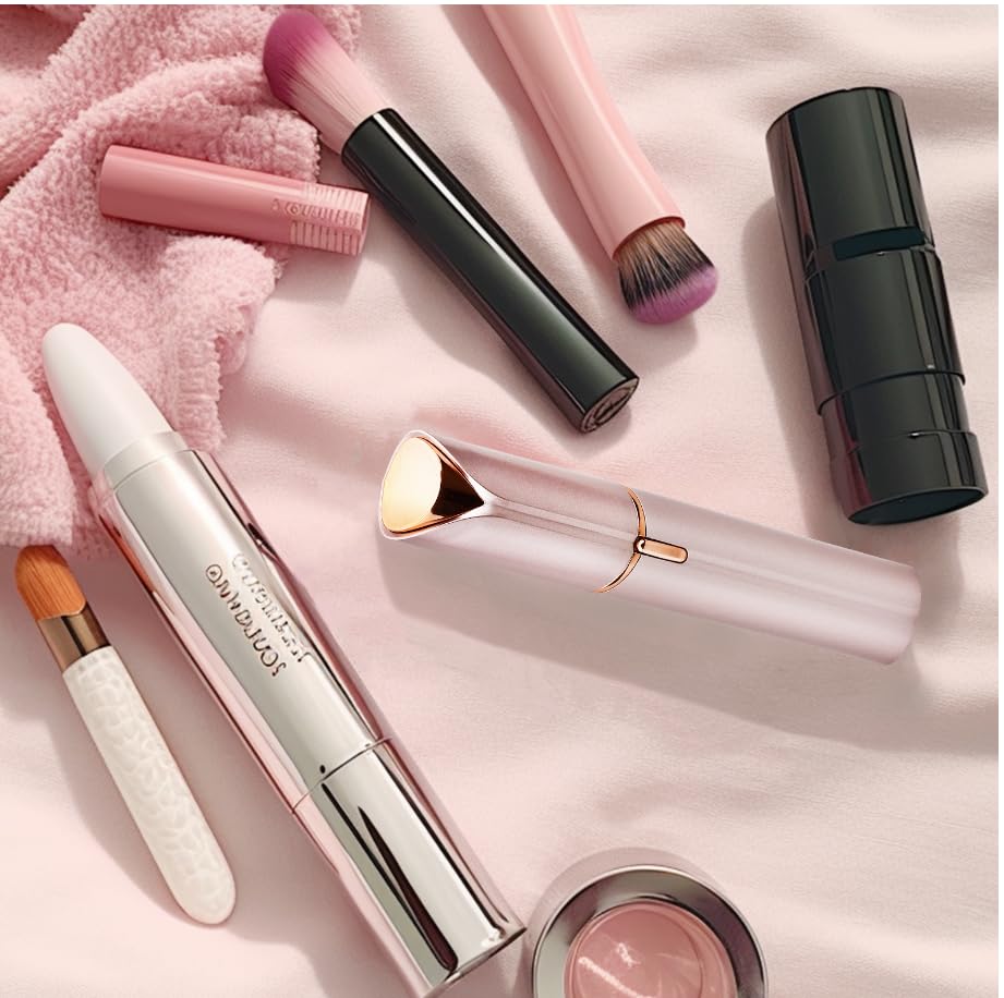 Facial Hair Removal for Women, Painless Hair Remover Device Lady Face Electric Razor for Lip, Chin,arms with USB Rechargeable Included 2 pc Replacement Heads