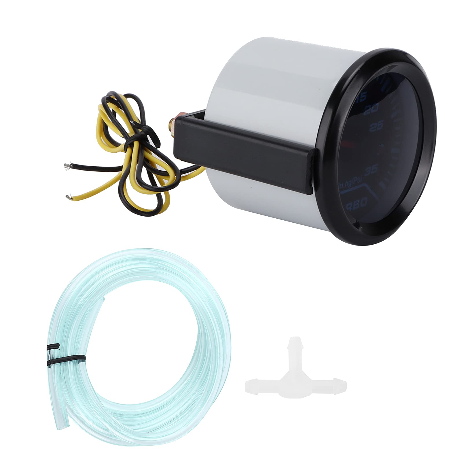 aqxreight Manometro Turbo Boost, 12V 52mm Manometro Turbo Boost 35PSI Display Digitale LED Blu Rosso Universale per Auto