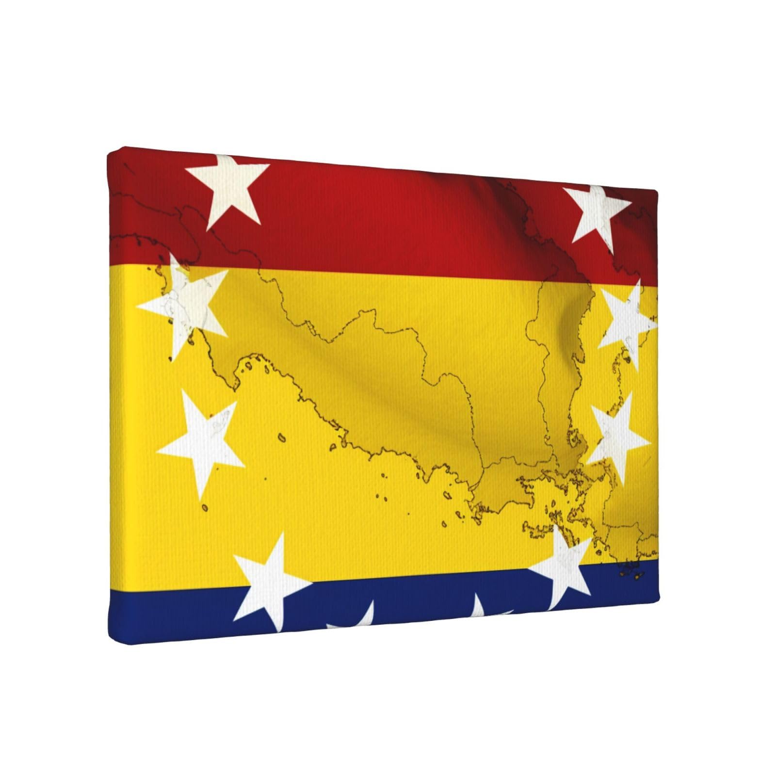 YKLJG venezuela flag Printed Wall Art Canvas Painting 30x20 CM Wooden Framed Picture Painting Artwork Prints for Bedroom Kitchen Home Office Decor