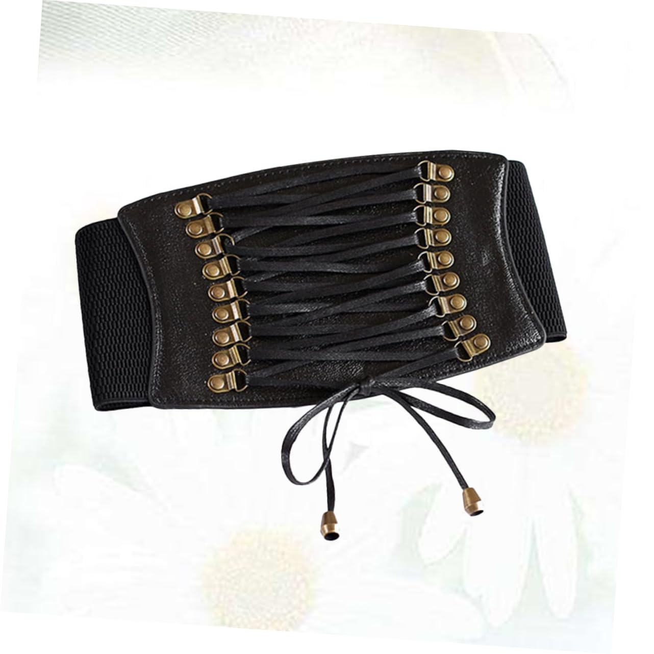 3piezas Cinturón Elástico De Pu Para Mujer Borlas Accesorio De Moda Para Falda y Cómodo Negro