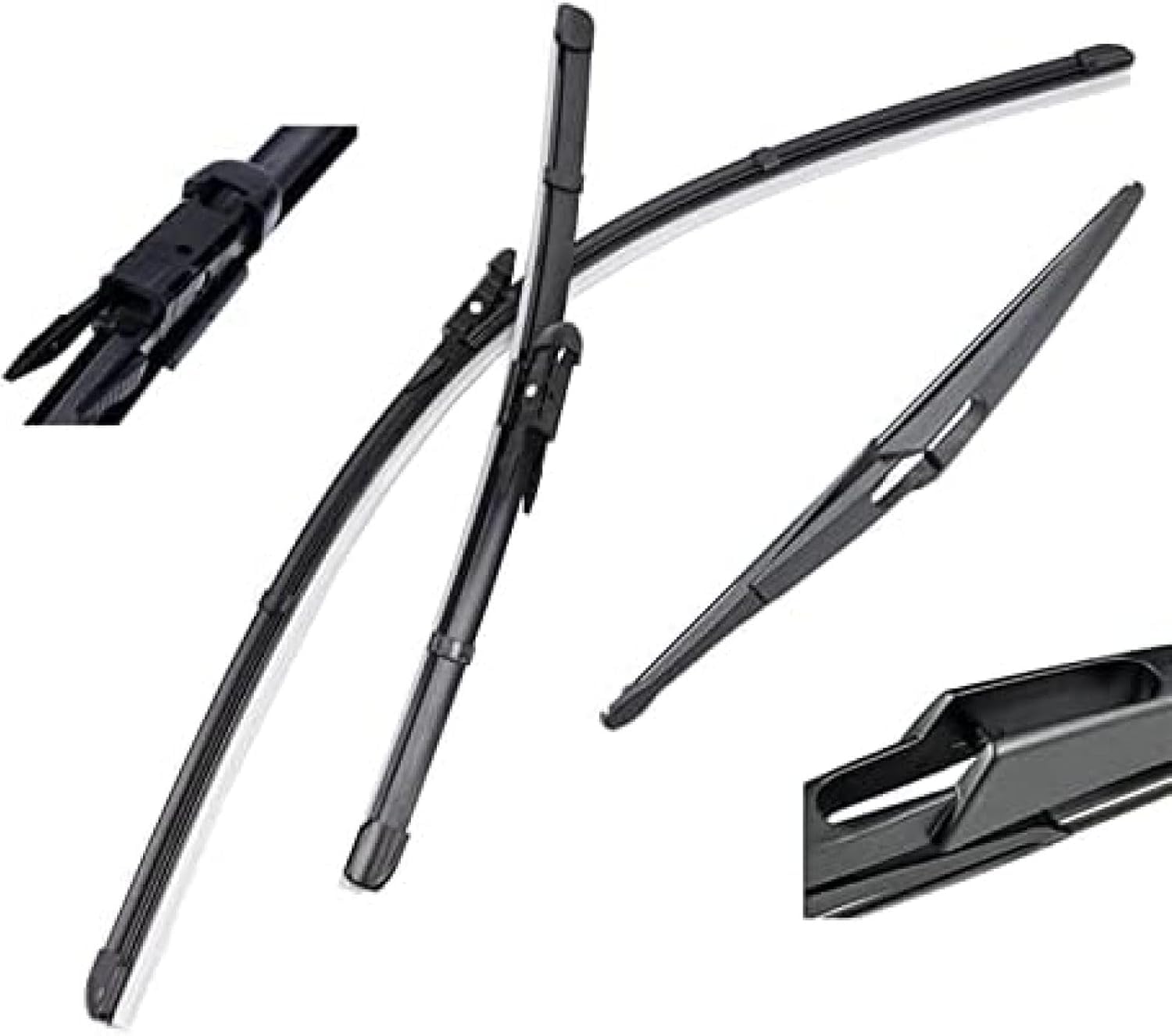 RESKIU Car Front Windshield Wiper Blade Set Replacement for Nissan Qashqai J10 2006-2013, All Season Windscreen Wipers Quiet Easy Installation