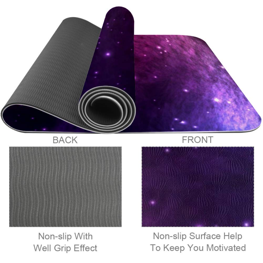 Sky Space Galaxy Yogamatte – 183 X 61 Cm, 6 Mm Dick, Rutschfest & Weich, Mit Sternen-Muster
