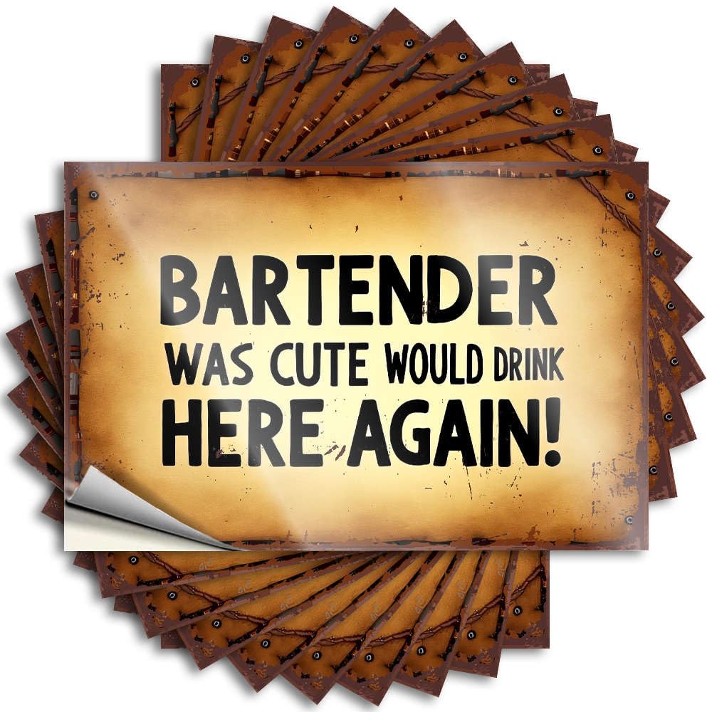 Bartender was Cute Would Drink Here Again! Book Upgrades - Quote Hat Removable Vinyl Decal(12X18CM)