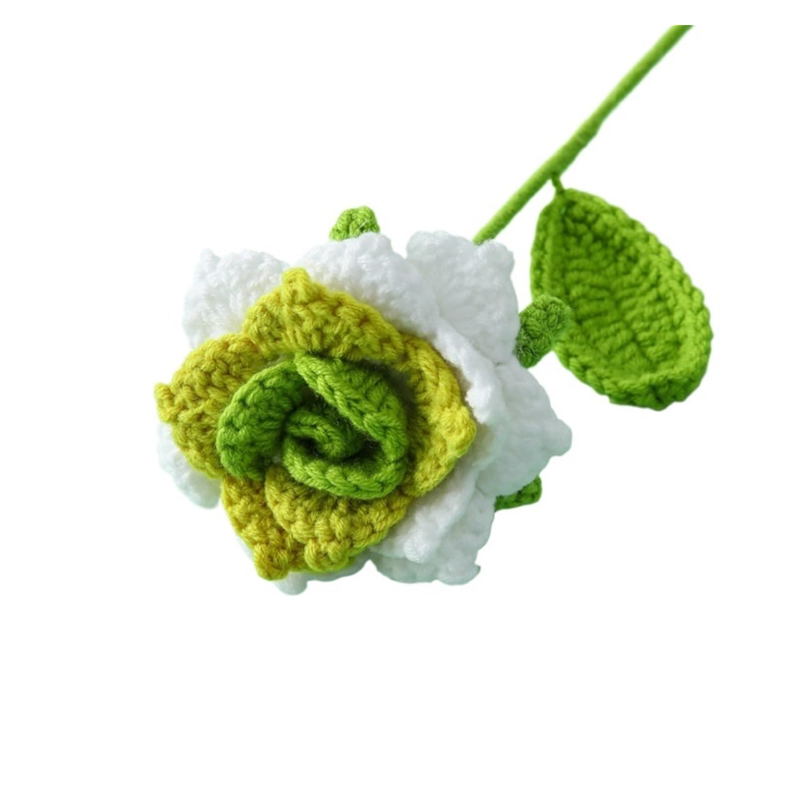 FCfpxwtz Artificial Crochet Flower, Crochet Flower Bouquet Knitted Rose Wedding Guest Home Decor for Graduation Anniversary(Color10)