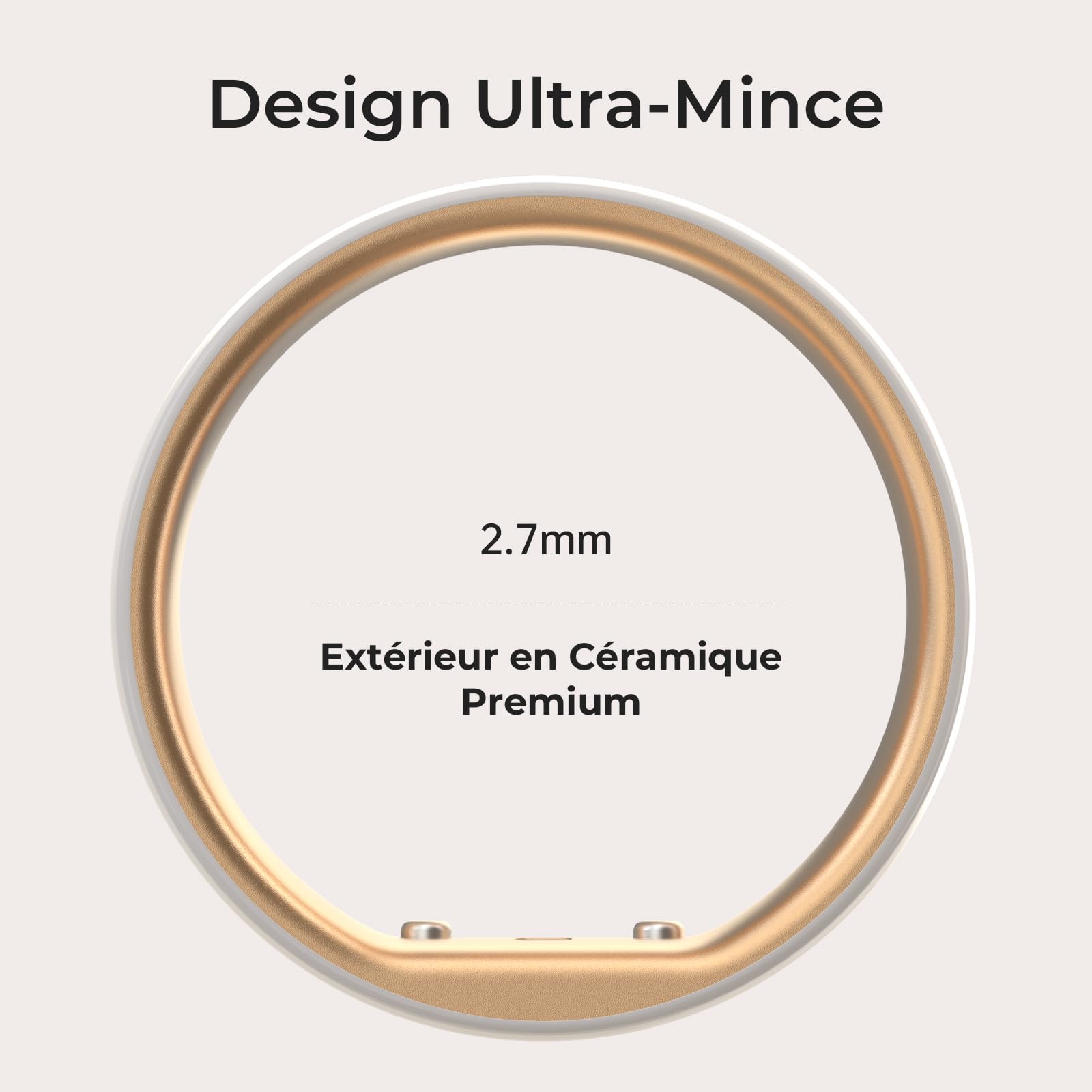 femometer Bague Connectée Femme, Suivi Santé des Femmes - Cycle Menstruel, Température Basale, Sommeil, Stress, SpO2, Fréquence Cardiaque et VFC - Abonnement Gratuit pour iOS et Android
