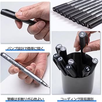 Amazon.co.jp: Jravezt 製図ペン 9本セット ラインドローイング 極細