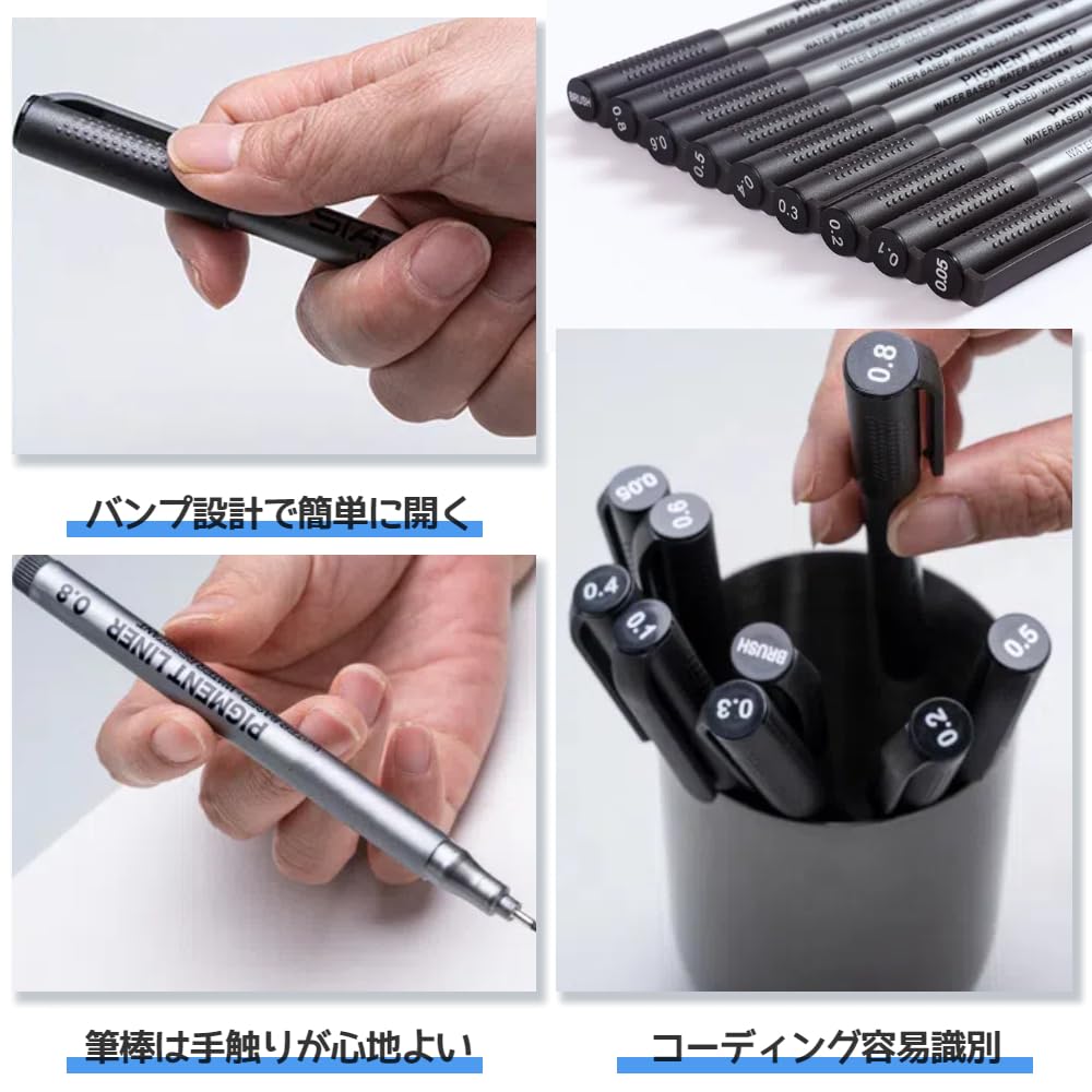 Amazon.co.jp: Jravezt 製図ペン 9本セット ラインドローイング 極細