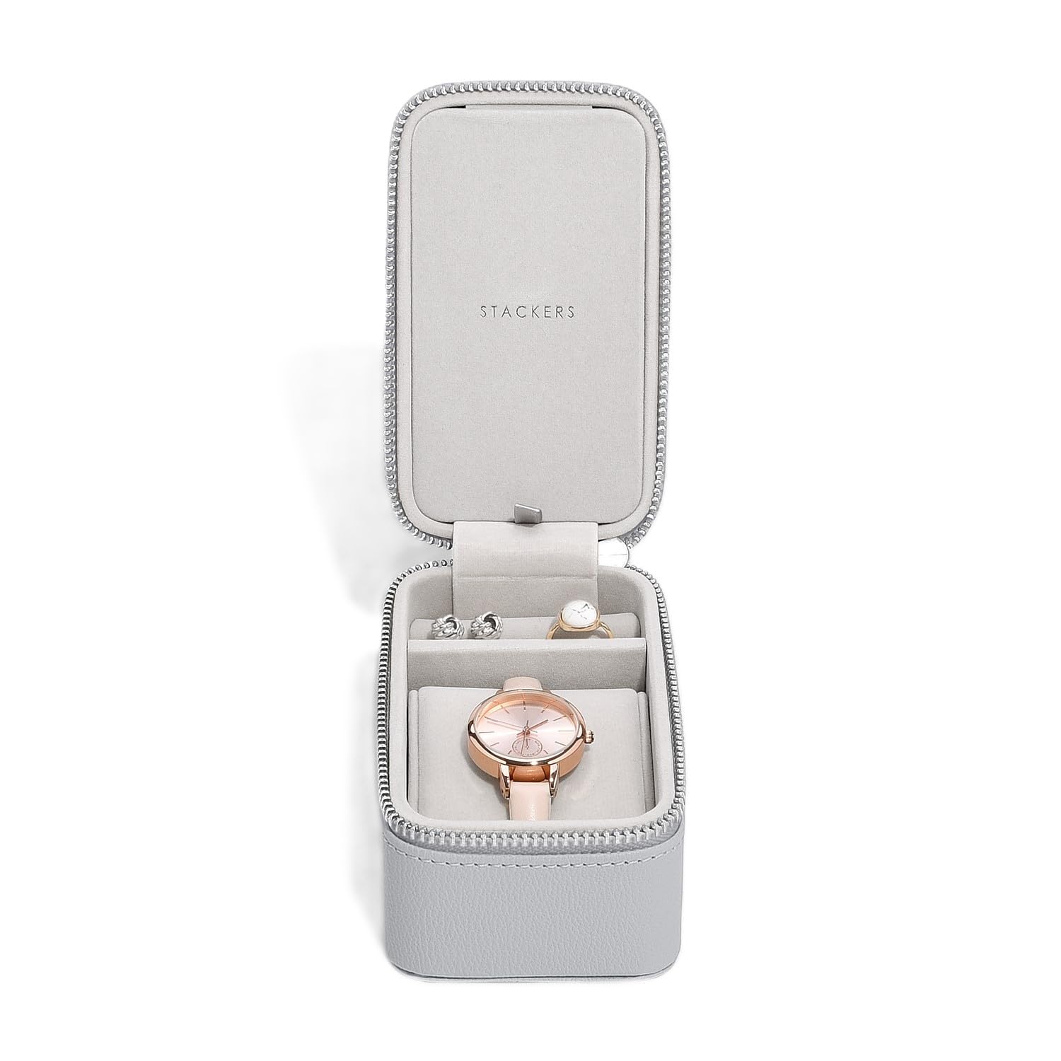 Stackers Pebble Grey Travel Jewelry & Watch Box