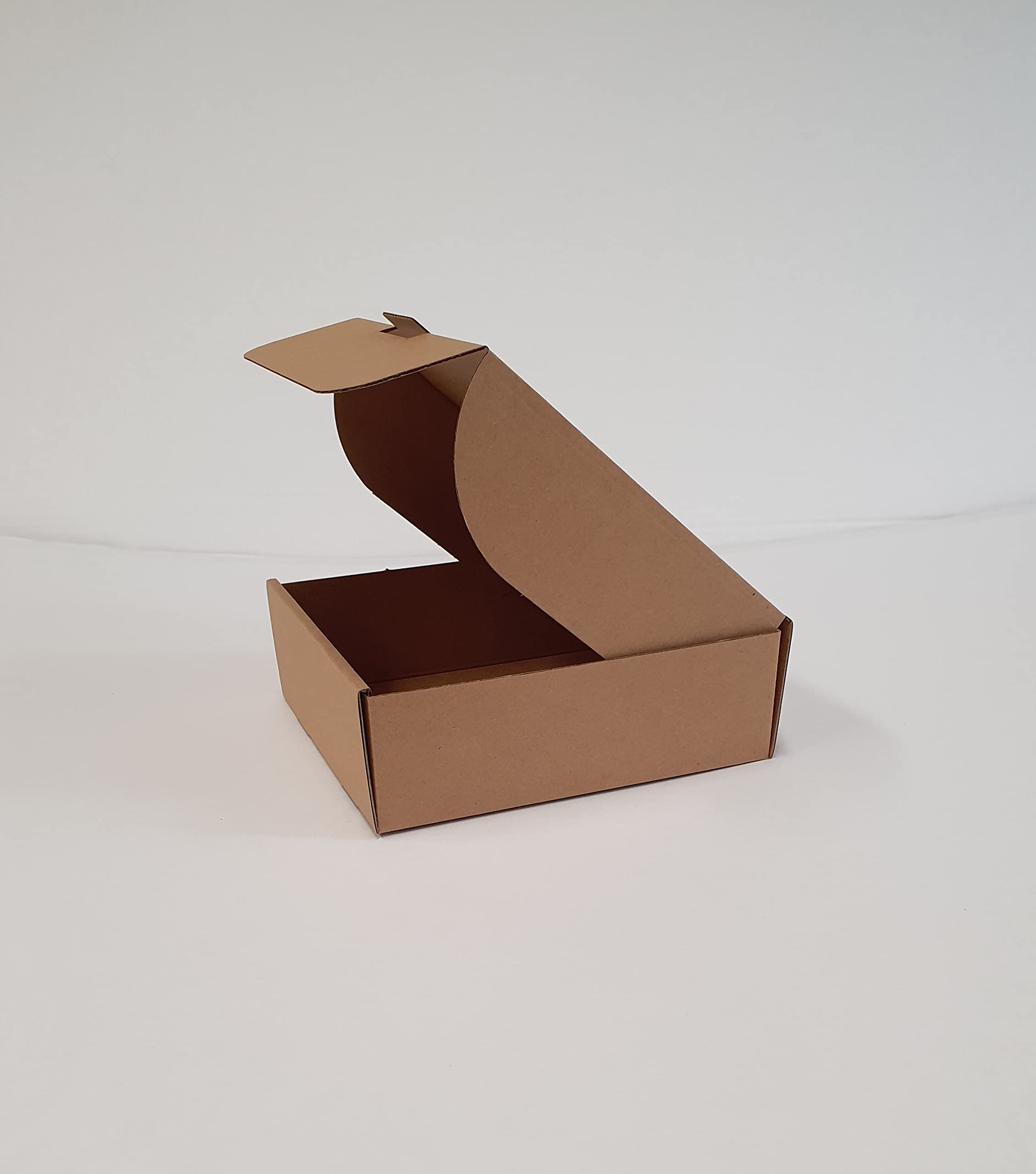 10 x Folding Lid Postal Cardboard Boxes Small Parcel/Mailing Self-Lock Tuck-in Flaps Flat Packed Easy to Assemble - Choose Your Required Size (6'' x 6'' x 2'' (15.2 x 15.2 x 5.2cm), Brown