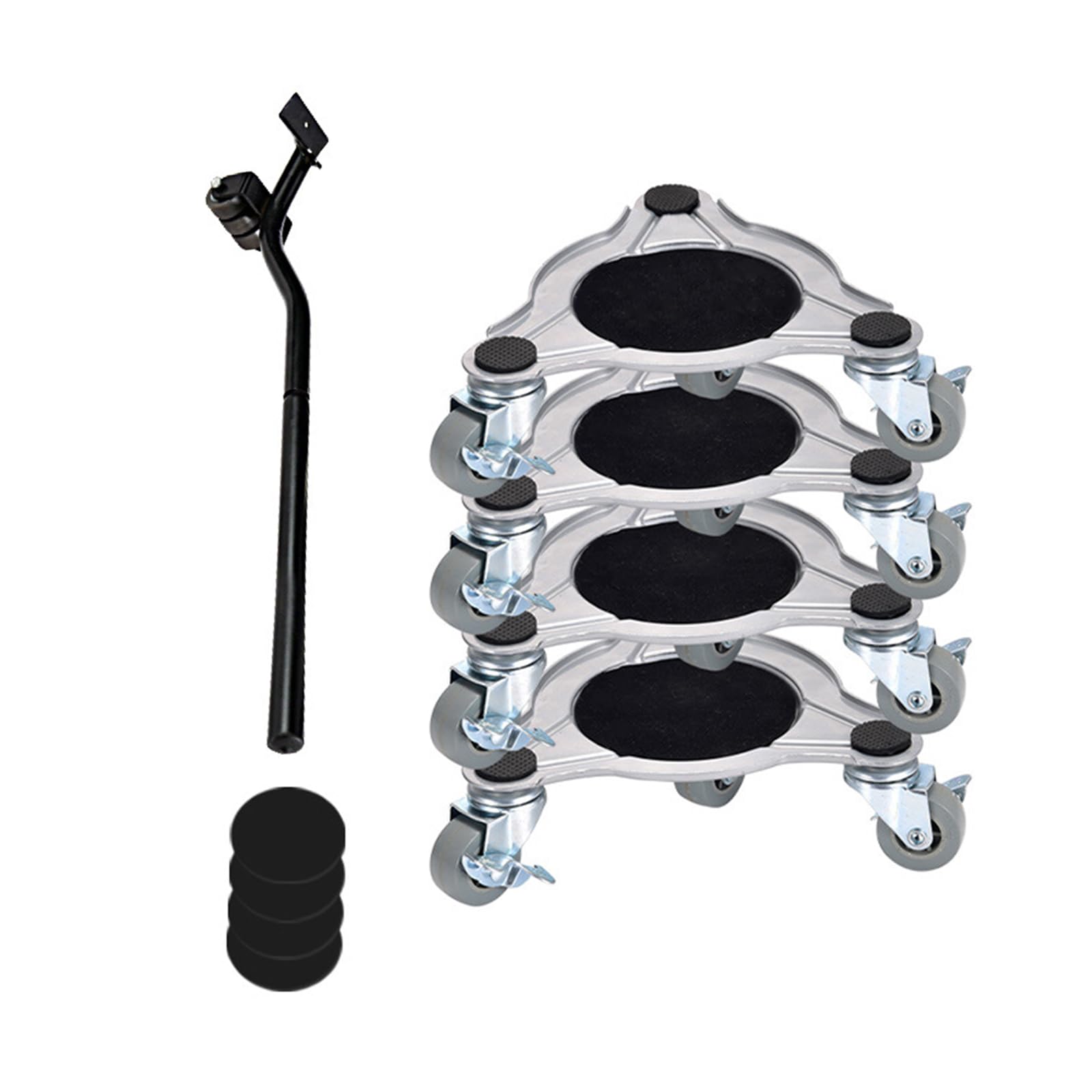 Msioytog Large Triangle Set Furniture Movers Roller Set 360 Rotates Wheel Dollies For Heavy Objects Abs Wheel With Brakes Urniture Transport Rollers Secure Moving Trolley