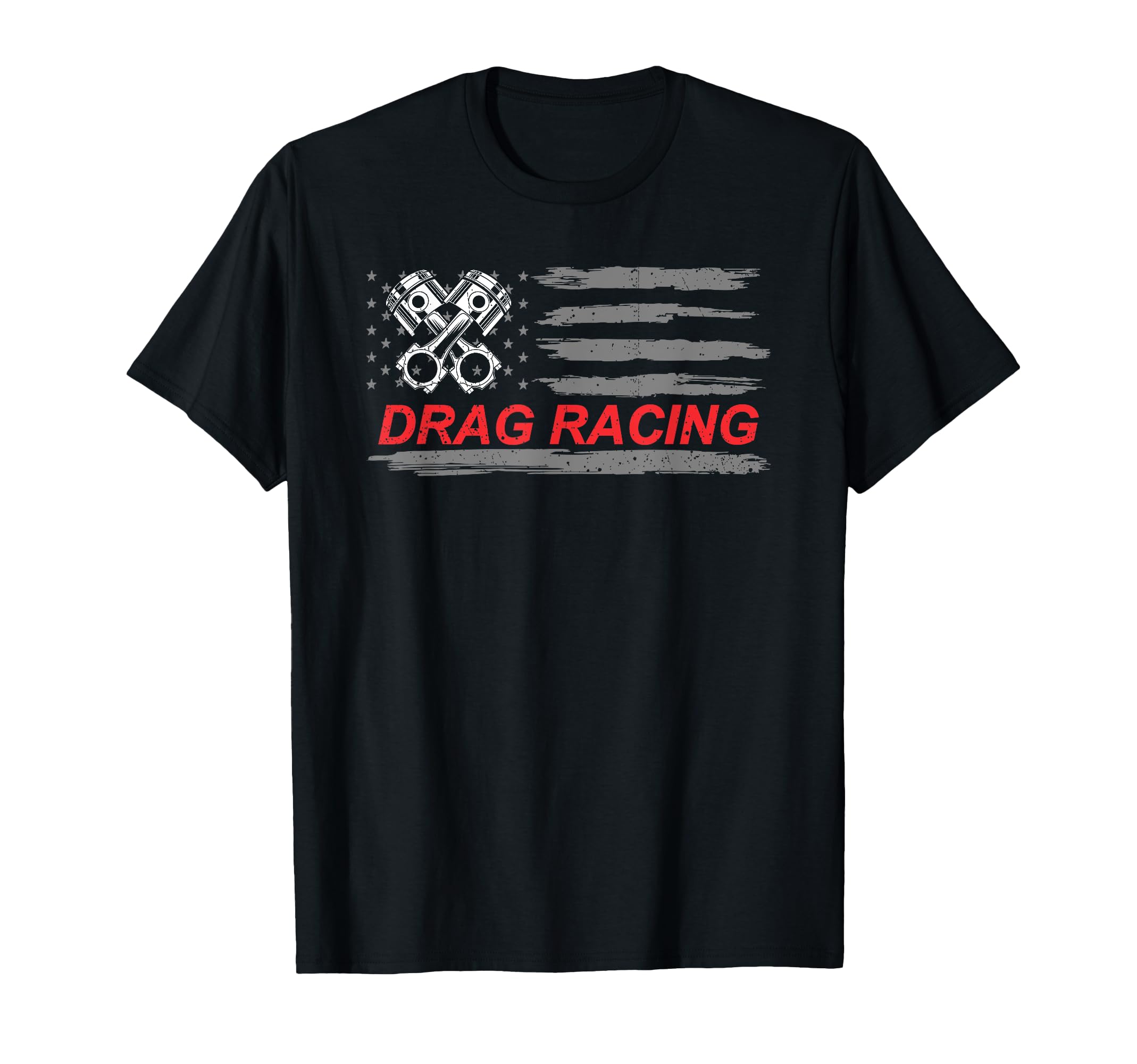 American Flag Drag Racing Car Lover Gift Idea MM T-Shirt for Women Girls Kids Men