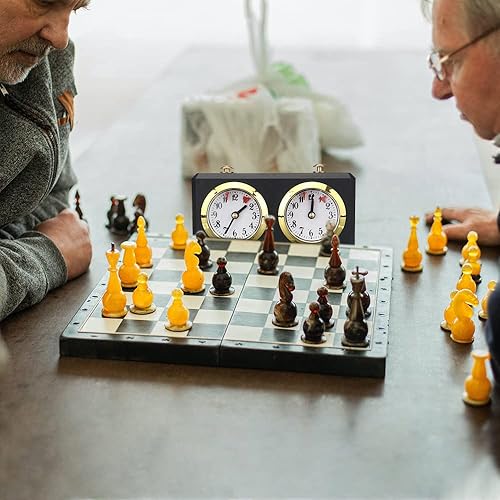 Miniatura 9 de Reloj de ajedrez, reloj analógico de ajedrez, reloj de ajedrez profesional con grandes esferas fáciles de leer, temporizador de ajedrez profesional,