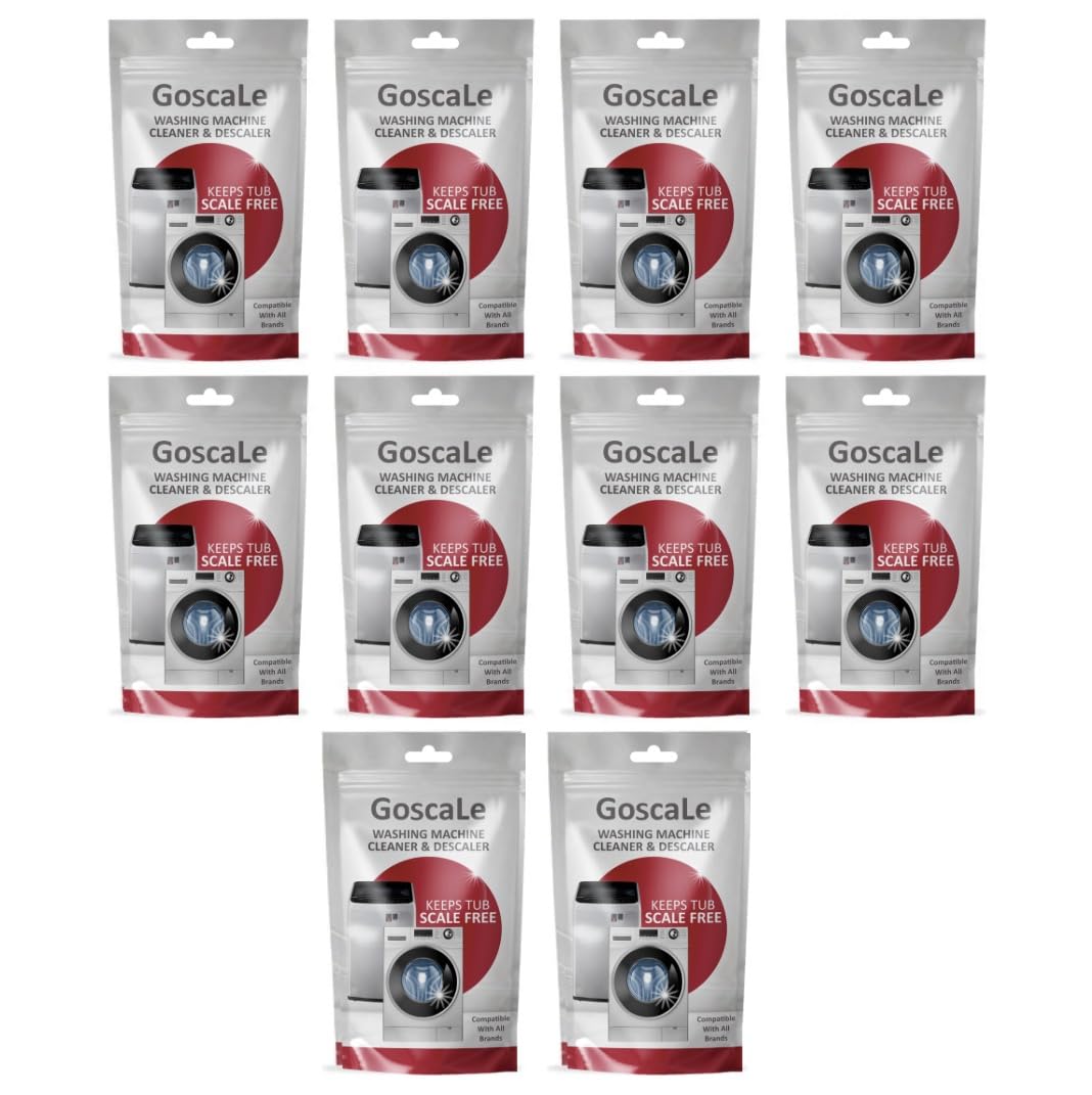 Washing Machine Cleaner Descaling Powder for Front Load and Top Load Washing Machines | Washing Machine Drum Cleaner & Tub Cleaner | Pack of 10 (100 Gm/Pack)