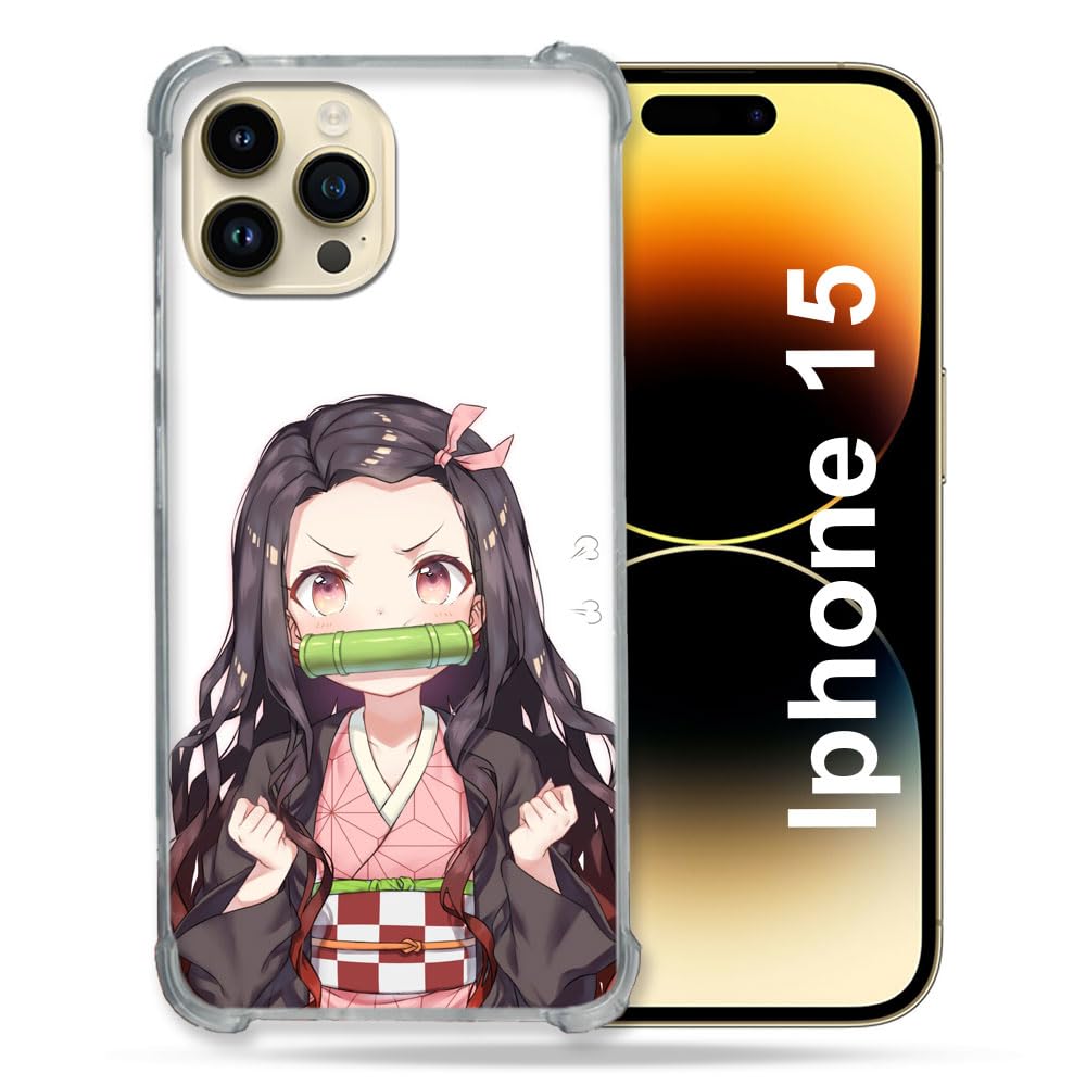 Cokitec Reinforced Case for iPhone 15 (6.1) Manga Demon Slayer Nezuko