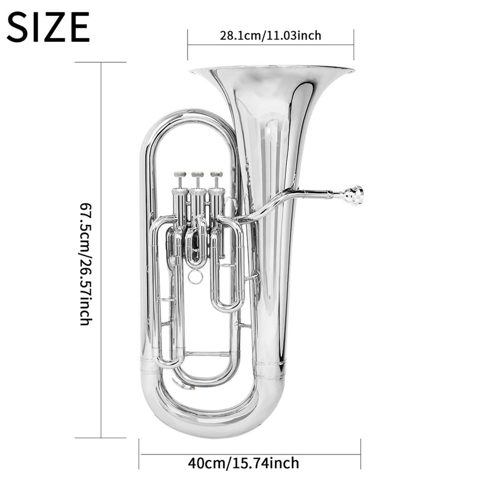 Typ Wydajności Eufonium Bb Euphonium 3 Kluczowy Pionowy Zawór Barytonowy Profesjonalny Zestaw Instrumentów Muzycznych