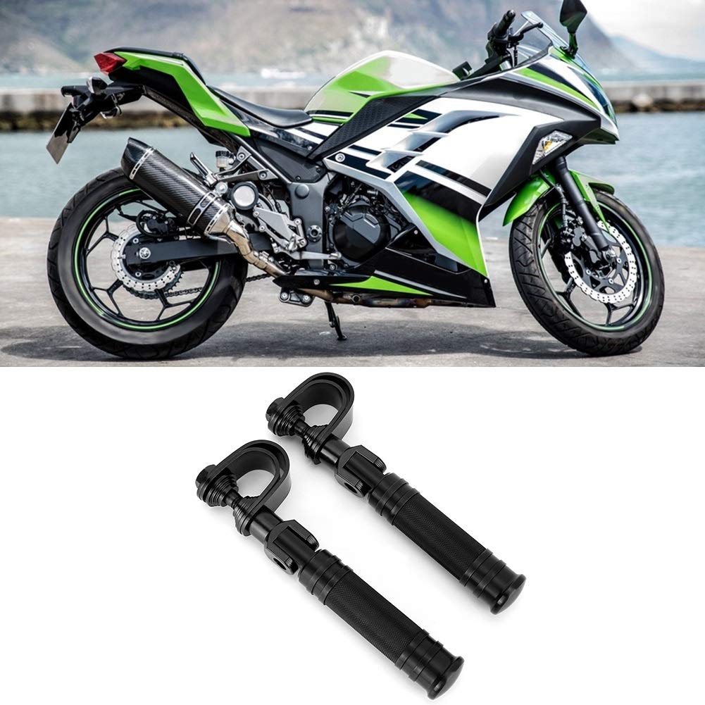 KSTE Motorrad Fußrasten, 25mm Universal Motorrad CNC Fußrasten 90-Grad Klappbare Pedalhalterung Zubehör für Motorräder
