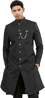 vastramay Men's Silk Blend Sherwani Top Only, Silk Blend Jacquard Sherwani for Men for Weddings & Festivals, Traditional Ethnic Wear Outfit-picture-31