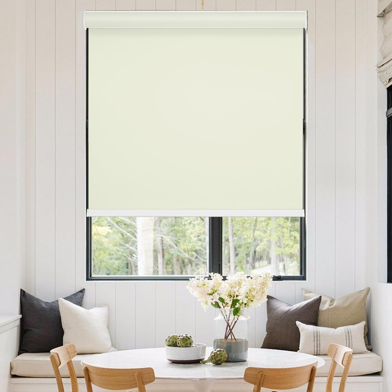 Changshade Blackout Roller Shades for Window, Cordless Blackout Blinds with Cassette Valance,Room Darkening Roller Blinds,Easy to Install for Bedroom,Living Room,Office,ROL24BG72Y,Beige