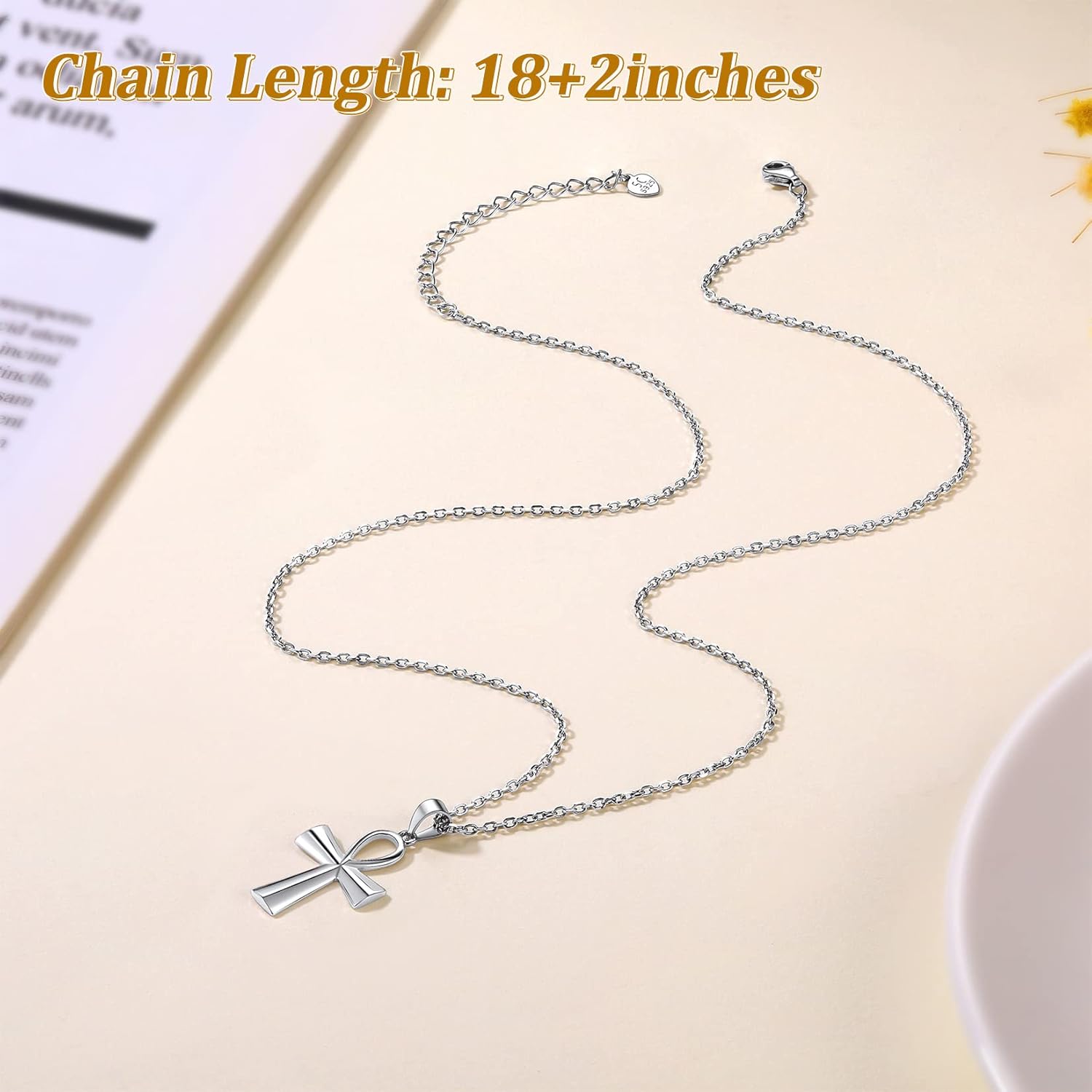 Suplight 925 Sterling Silver/Stiainless Steel Eye of Horus, Key of Life Ankh Cross, Snake Cross, Anubis God of Death Necklace Ancient Egyptian Pendant Necklace for Men Women Jewelry (with Gift Box) - Image 5