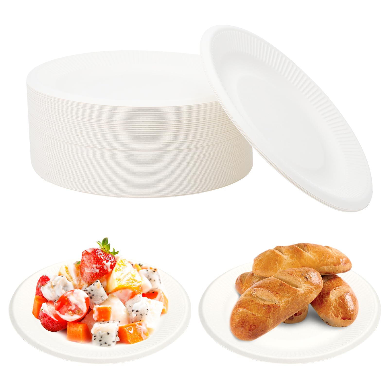 100 Piatti Di Carta Biodegradabili | Ø18 Cm, 250 G/m² - Per Feste E Picnic - Foto 9