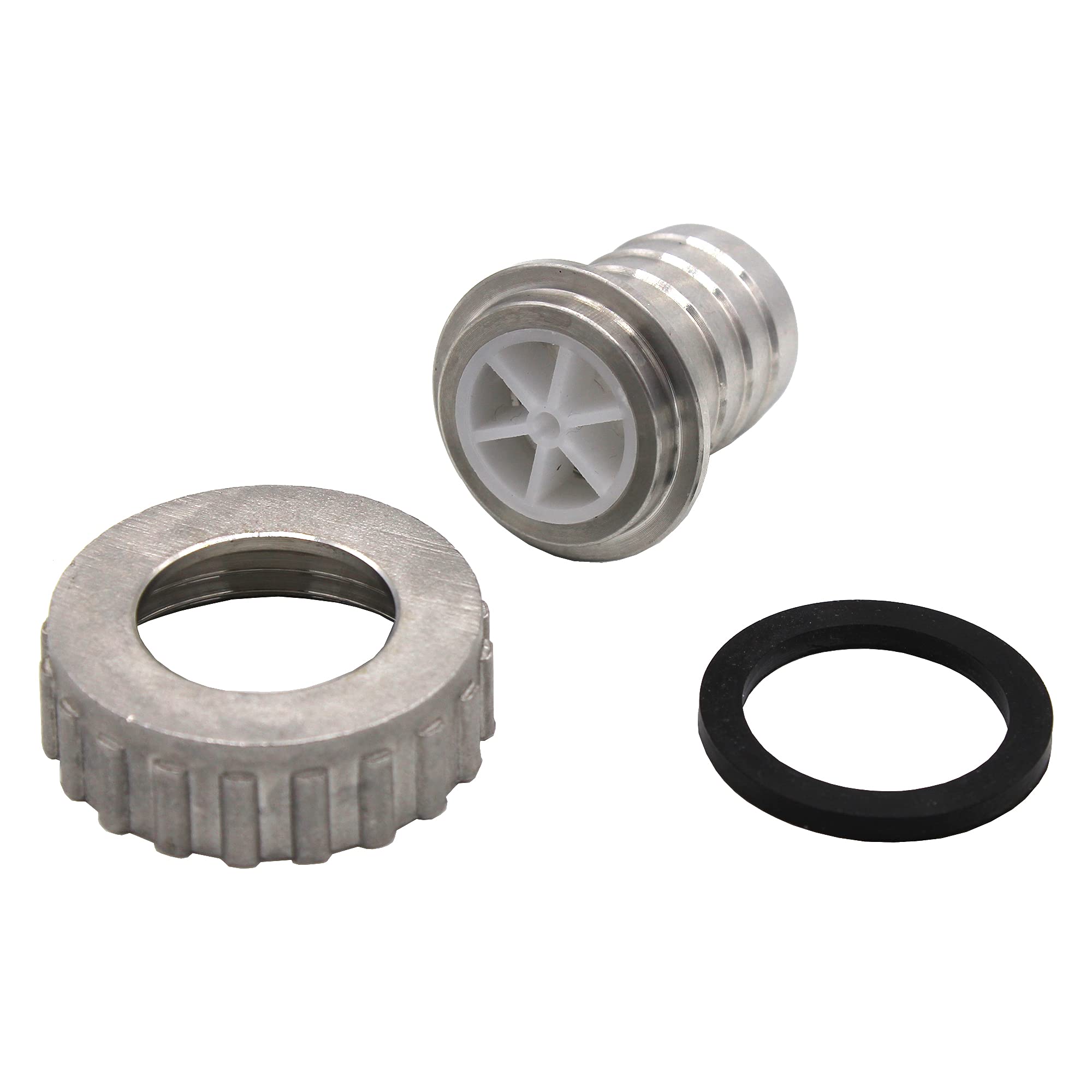 VARIOSAN 11343 Robinet à tournant sphérique, 3/4", en acier inoxydable, verrouillable, avec raccord pour tuyau