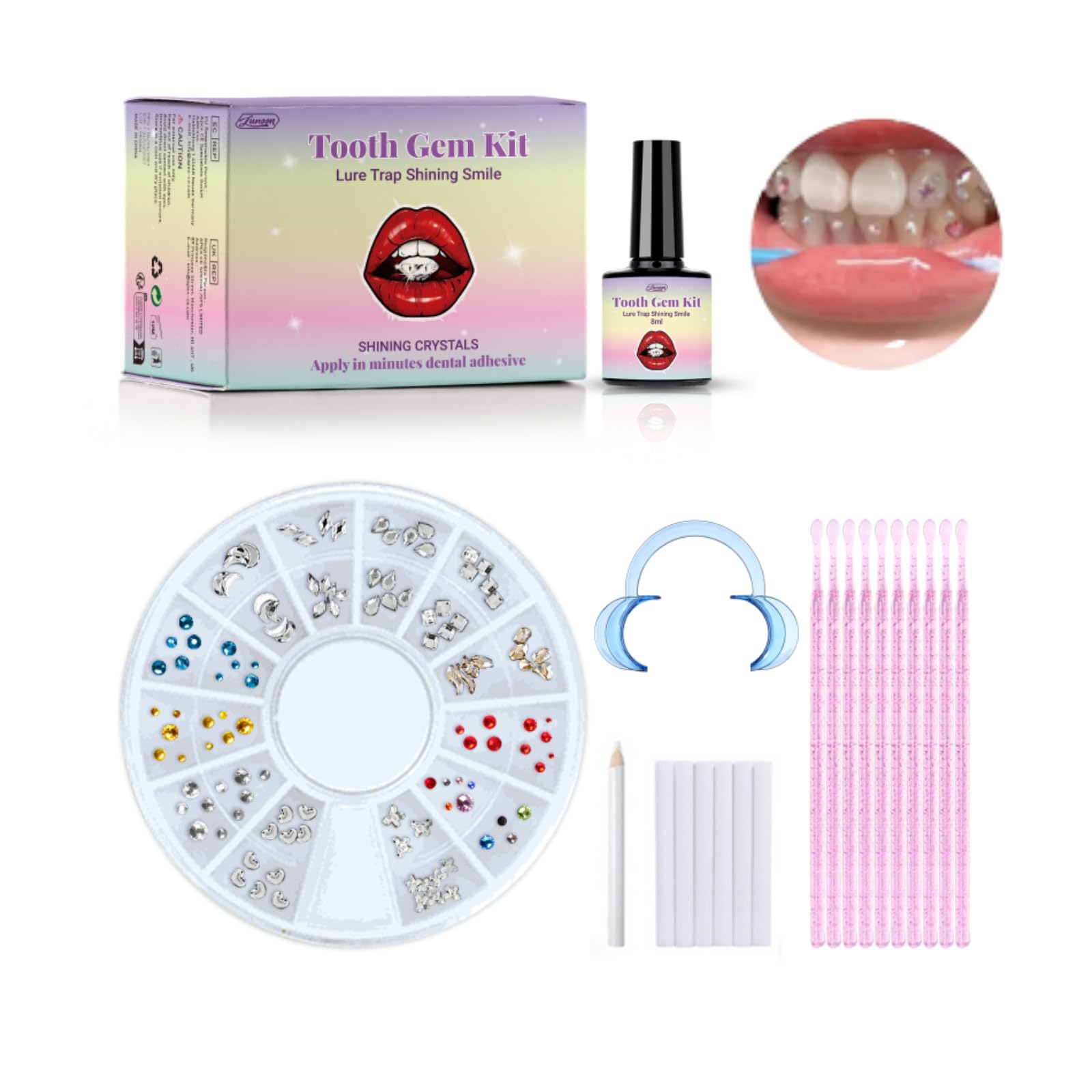 Tooth Gem Kit, DIY Crystals Jewelry Kit Teeth Gems Kit, 2025 New Professional Fashionable Y2k Tooth Gems Kit for Teeth, Teeth Jewelry Starter Kit