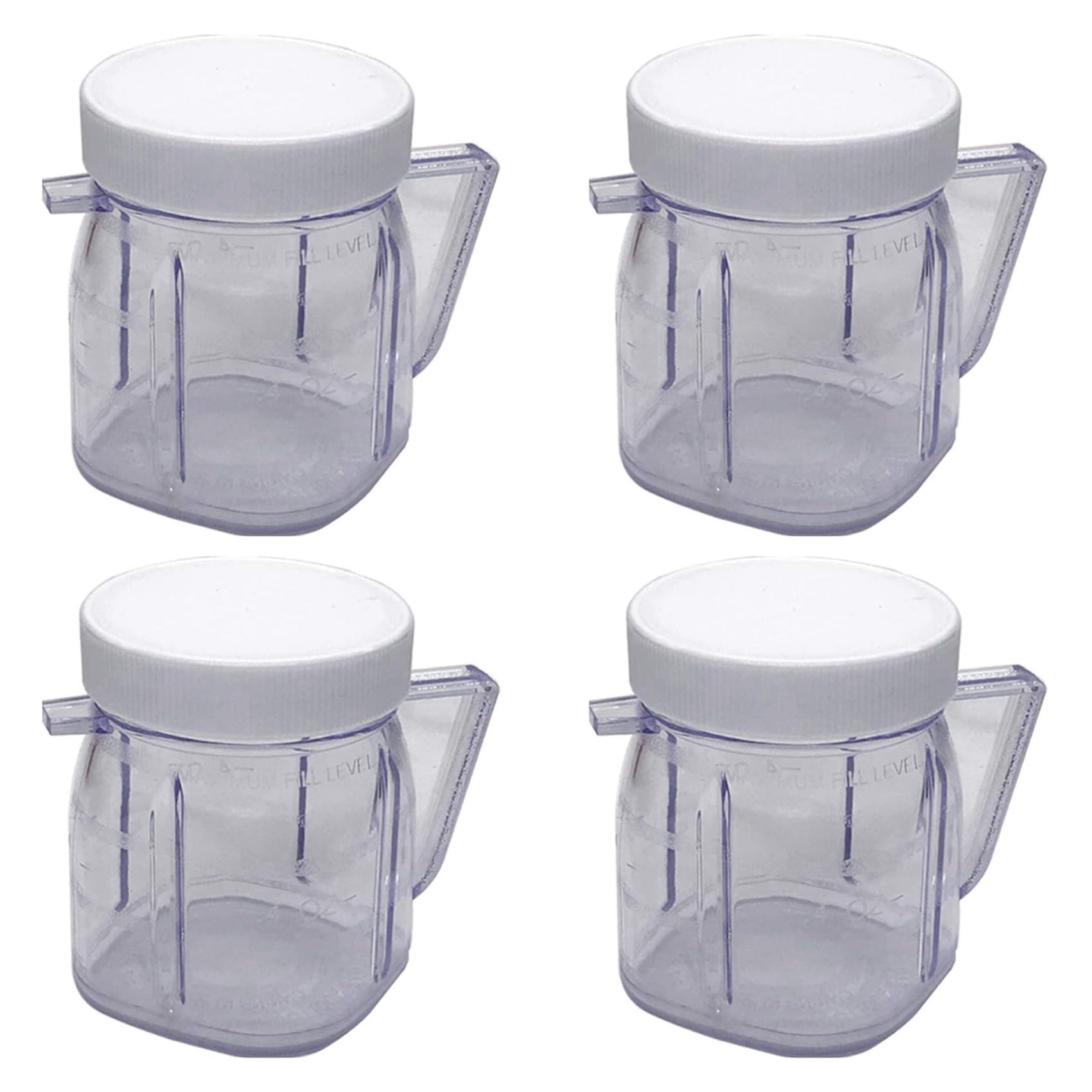 Hndhbfgrt For Blender Replacement Parts, 4937 Mini Osterizer Blender Jar Accessory, Cup Mini Plastic Jars with Lids (4 Pack)