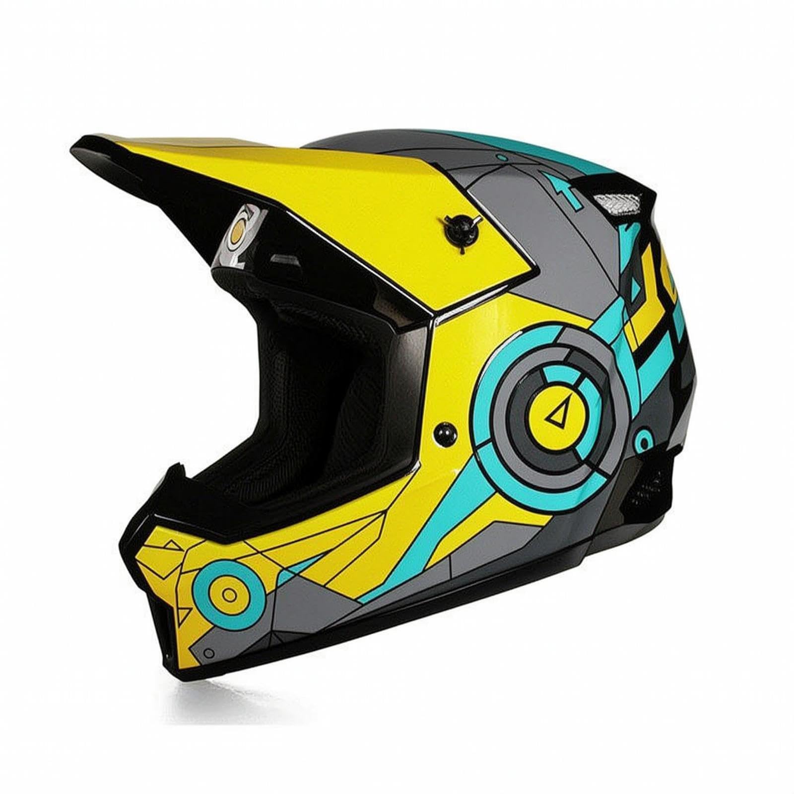 Bike Helmet with Goggles Unpaved Full-Coverage Helmet with Visor DOT Certified for Teens, Kids, Motocross, Trail Riding M YLW Wheel W 3PC Set-image-49
