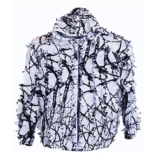 Huenco Outdoor Camo 3D Schnee Wilden Reißverschluss Ghillie Anzug Für Paintball Airsoft Jagd Wildlife Fotografie – Bild 4