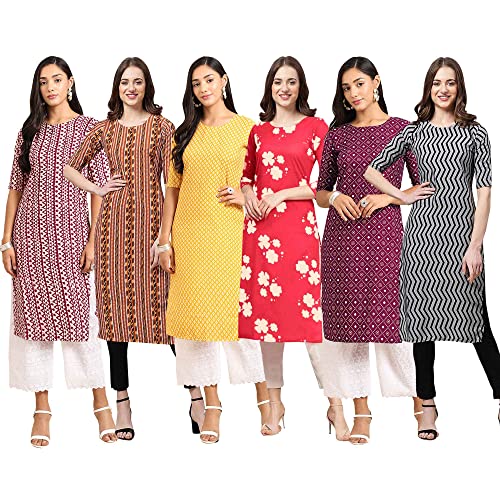 Image of Pinkmint Women's Crepe Digital Print Straight Kurta