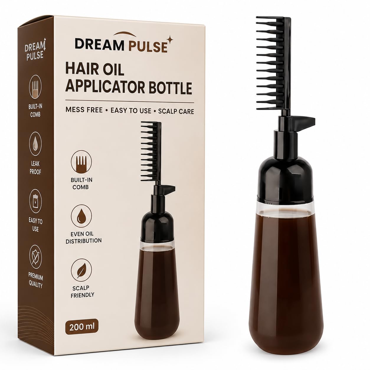 dream pulse Root Comb Hair Dye Applicator Bottle 160ML, 2 in 1 Hair Oil & Hair Color Applicator Comb Bottle, Scalp Oil Applicator, Hair Coloring Dyeing Dispensing Bottle for Home & Salon Use-image-36
