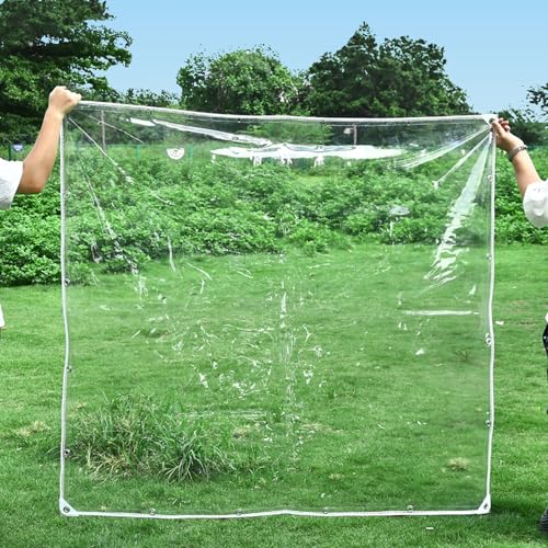 Lona transparente impermeable con ojales para toldo exterior de 1,3m 6