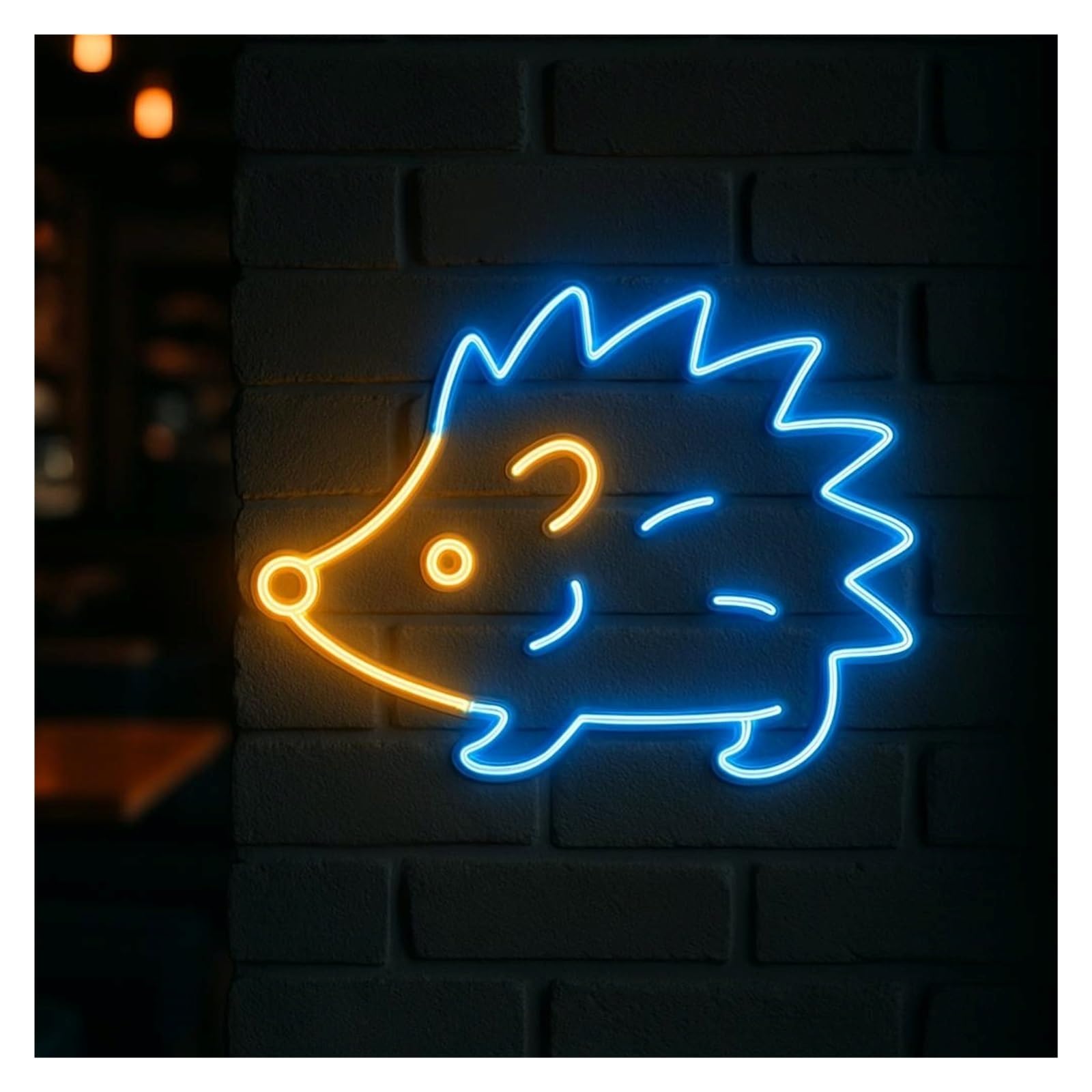 Xenite One Color Hanging Art Neon Signs Hedgehog Animal Led Light Neon Sign, Suitable For Bedroom, Salon, Bar Wall Decor 48Cm