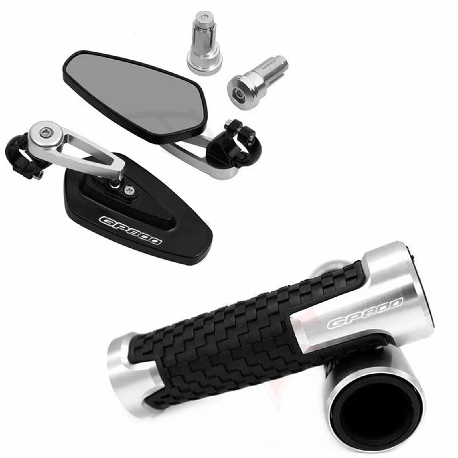 Specchietto retrovisore Per GILERA GP800 GP 800 Motocicletta Visualizza Specchietti Retrovisori Laterali Manubrio Manopole(Silver)