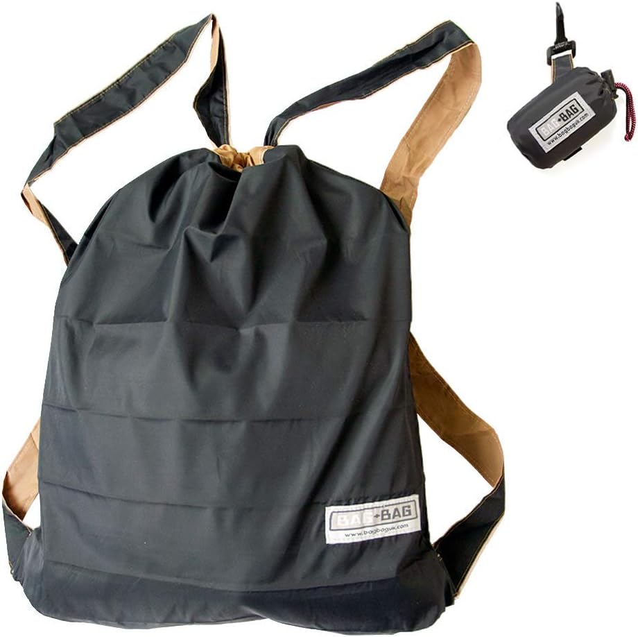 Drawstring Foldable Durable Bag for Men and Women, Black