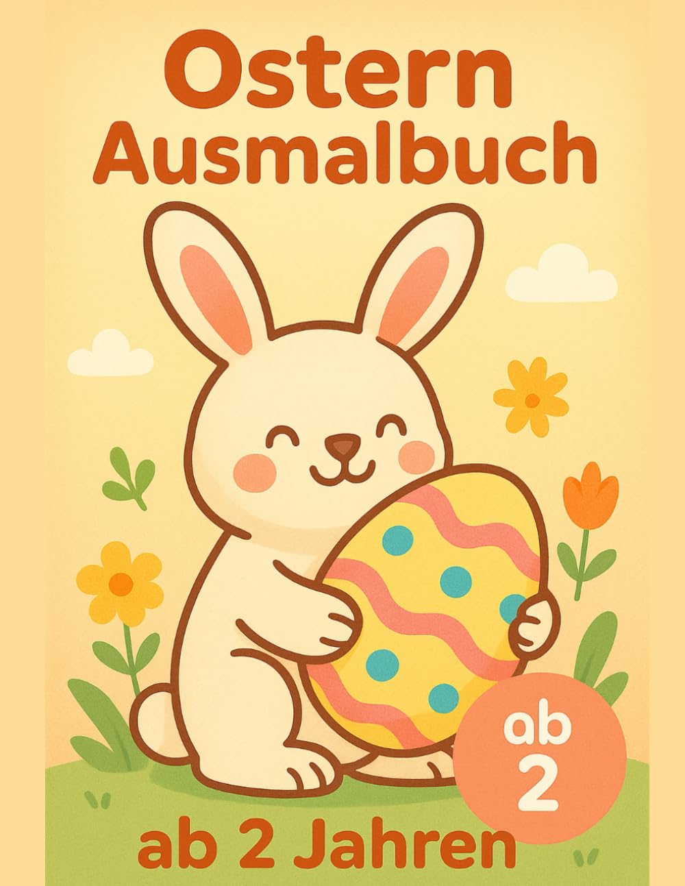 Ostern Ausmalbuch ab 2 Jahren: Große einfache Motive mit extra dicken Linien für Kleinkinder