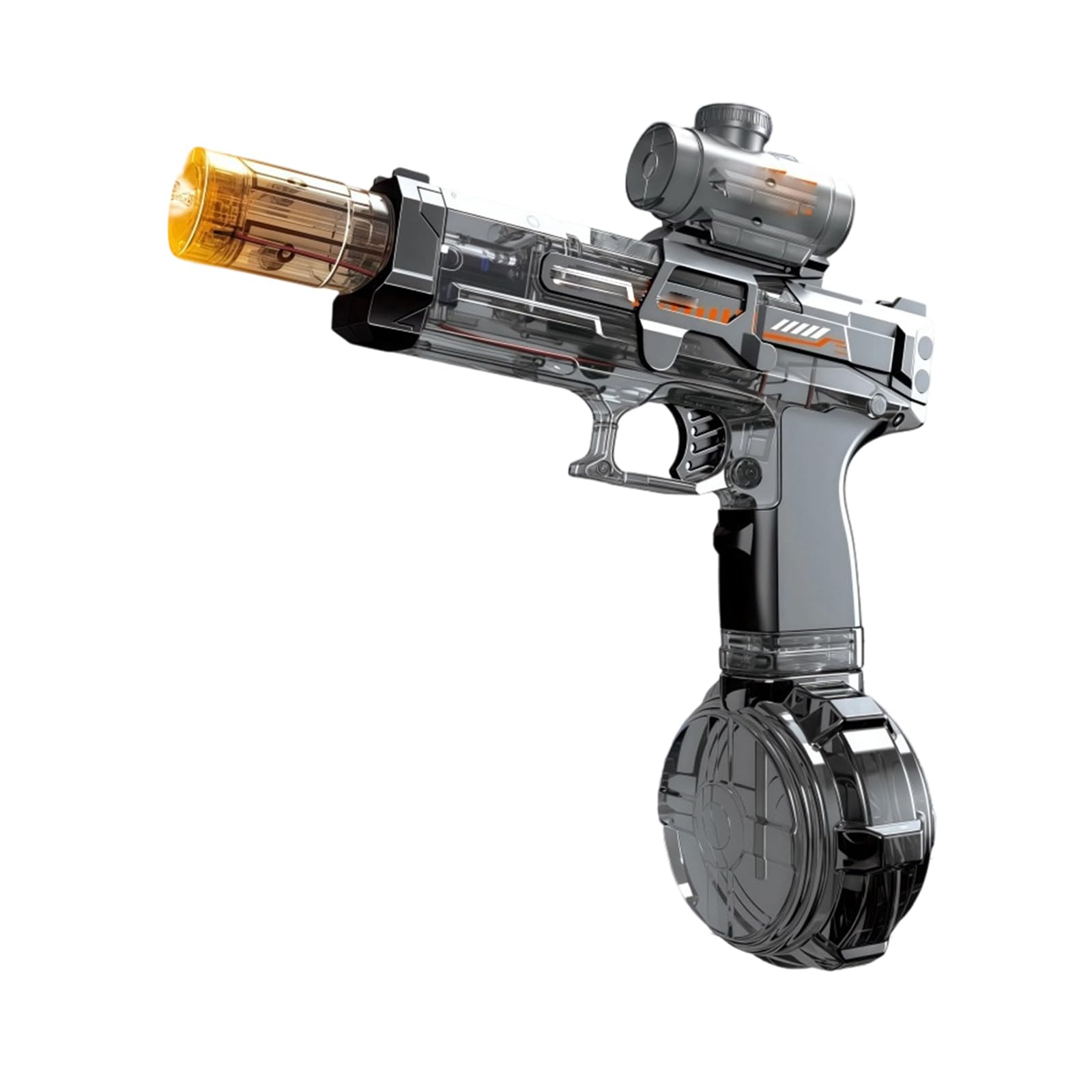 Electric Water Gun for Adults, Automatic High Speed Leak-Proof Water Pistol with Scope and LED Light, Large Capacity Rechargeable Watergun for Summer Outdoor Pool Beach (Gray)