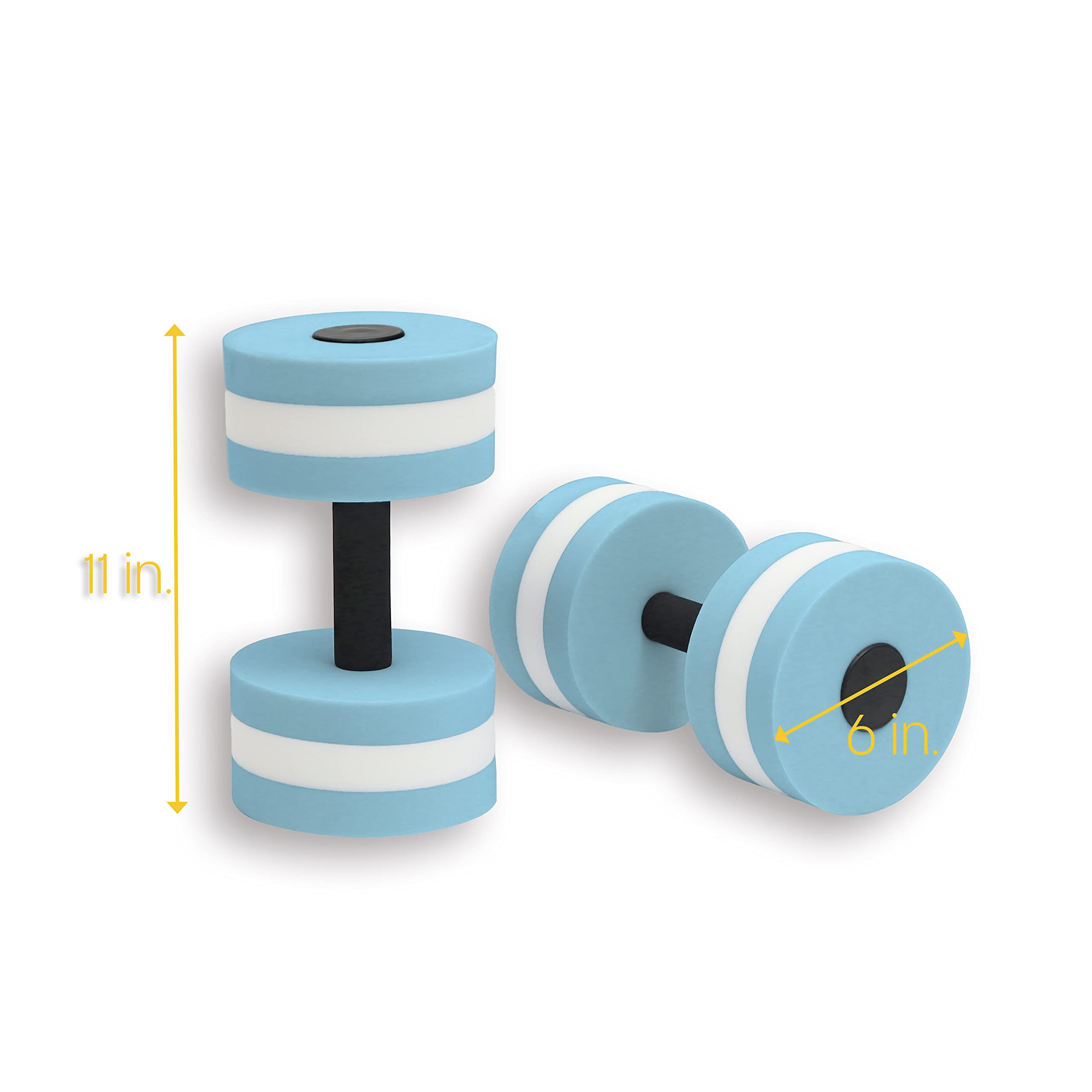 Trademark Innovations Aquatic Exercise Dumbells - Set of 2 Foam - for Water Aerobics (Light Blue)