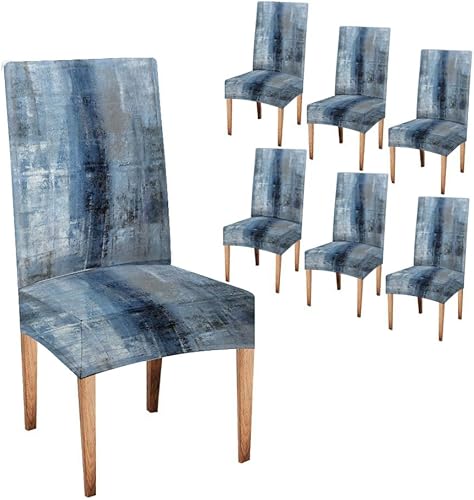 Miniatura 166 de TOMWISH Fundas para Sillas De Comedor 6, Fundas para sillas de comedor, pintura de arte abstracto, funda extraíble elástica de elastano para silla