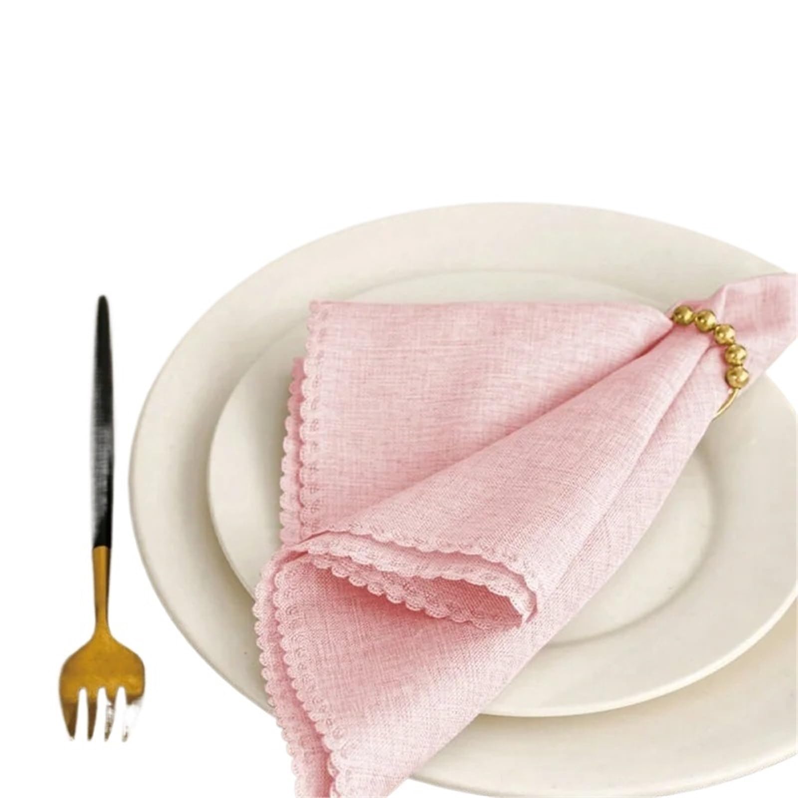 Table Napkins Lace Napkin Cloth Is Suitable For Wedding Banquets, Valentine's Day, Picnic Parties, Gatherings, Daily Decoration At Home(Pink 12pcs)