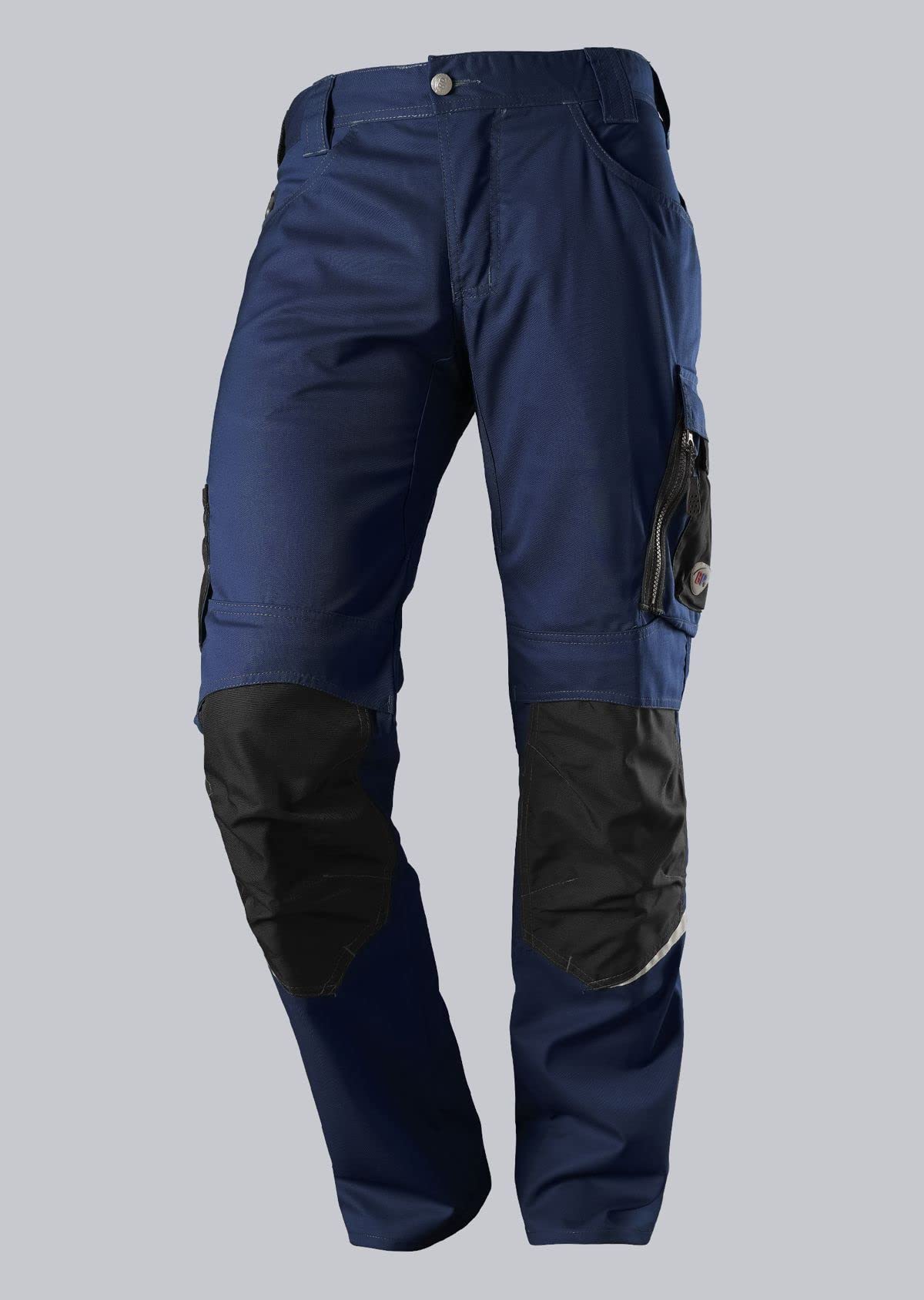 BP 1608-559-53 Bib & Brace, Stretch Braces with Clip Fastenings, 245,00 G/M², Fabric Blend, Dark Grey/Black, Size 34N