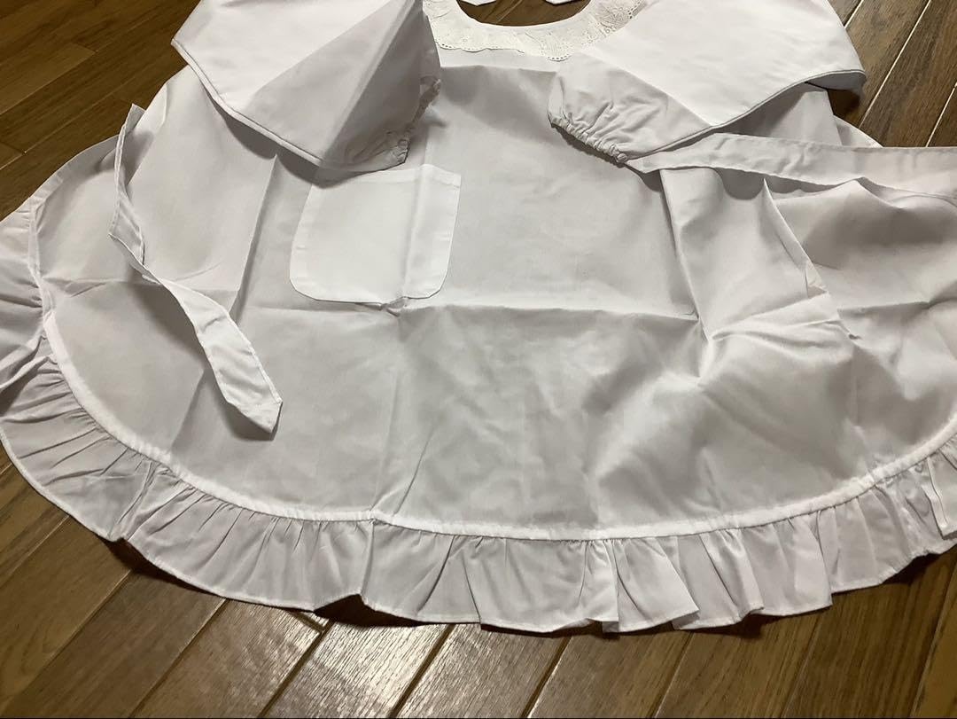 桂由美　エプロン　白　アイレットレース　フリル　綿　YUMI KATSURA 桂由美 エプロン 白 アイレットレース フリル 綿 YUMI KATSURA