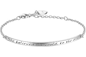 Graduation Jewelry Inspirational Bracelet She Believed She Could So She Did Sterling Silver Adjustable