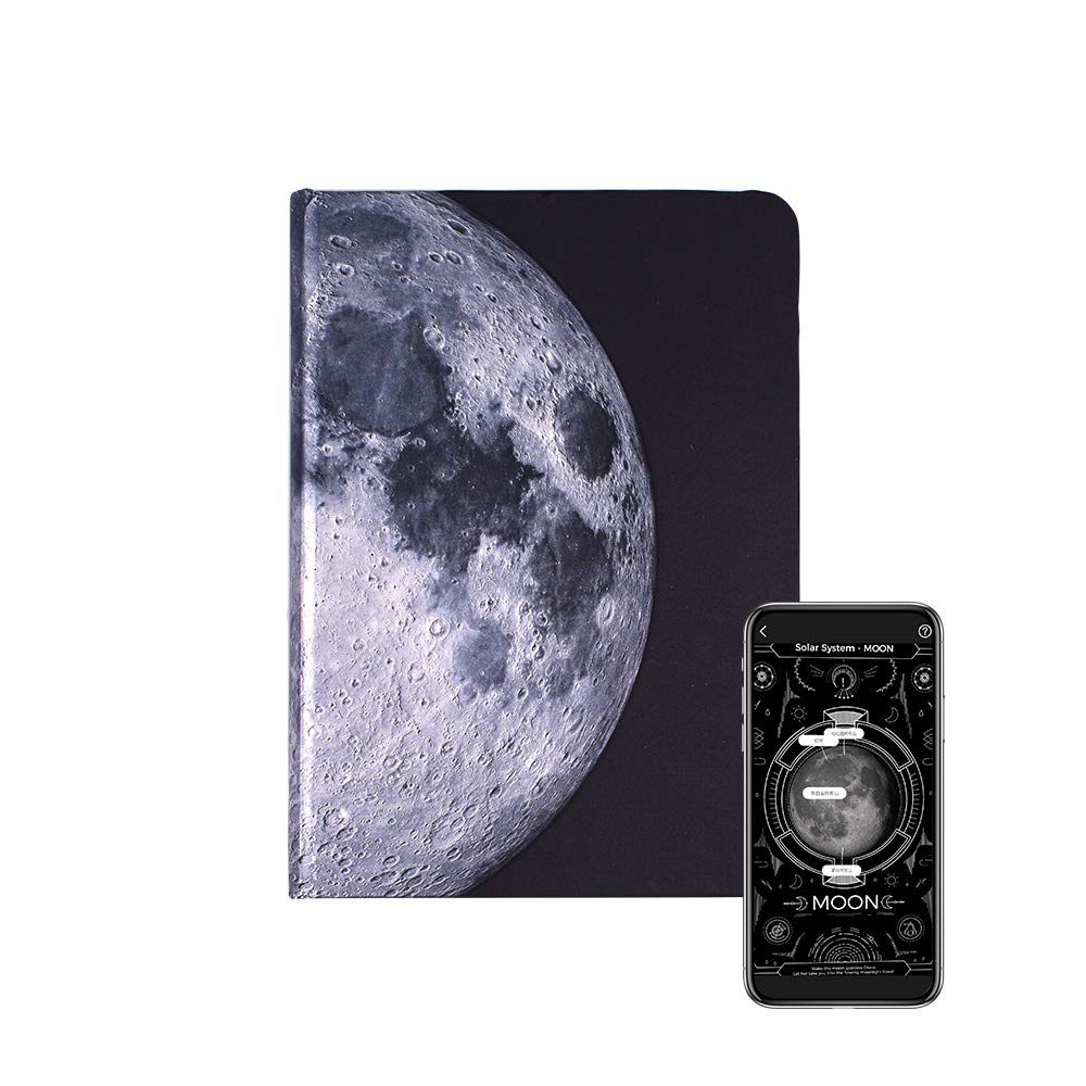 Amazon.com: AstroReality: Lunar Moon Planetary AR Notebook, Embossed  Hardcover Writing Journal, Augmented Reality App Enabled, 7x5 Inches, 176  Graph + Blank Pages, Perfect Space Gift : Office Products