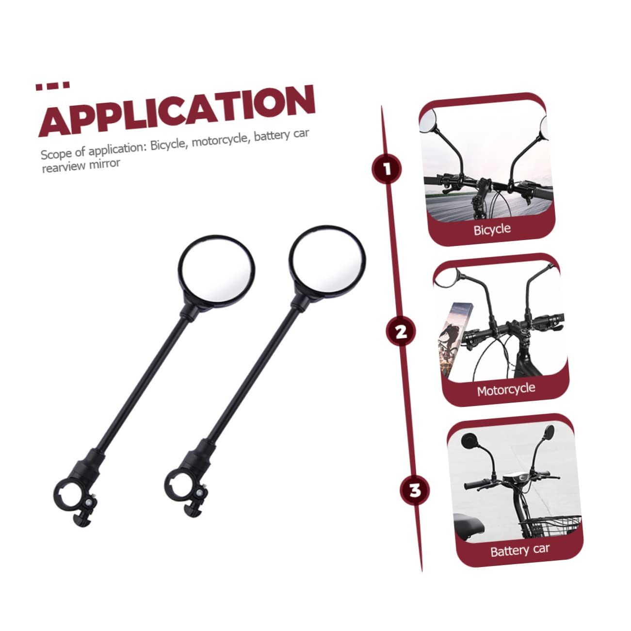 SUPVOX 2pezzi Specchietto Retrovisore Per Bicicletta e Veicoli Regolabile Gradi Compatibile Manubrio Bici e Altri Veicoli Facile Installazione e Uso Duraturo