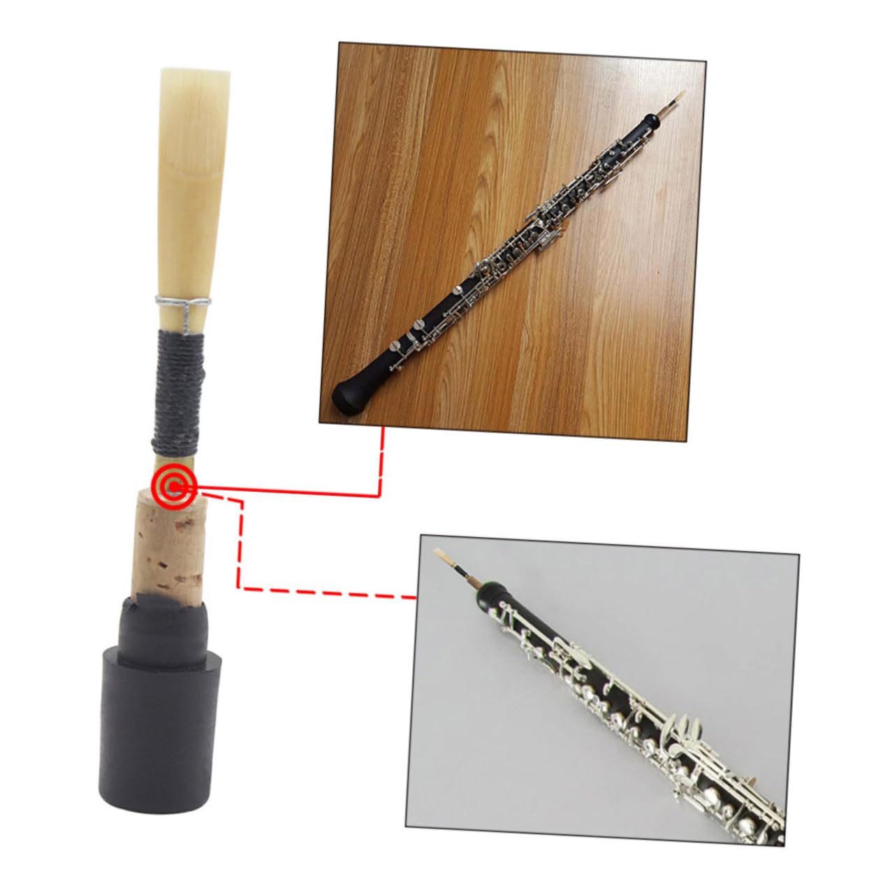 HEMOTON Medium Soft Oboe Handmade Bamboo for German Style Oboe Student Beginner Pack Random